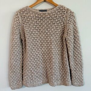Anthropologie Elsamanda Wool Alpaca Blend Cream Sweater